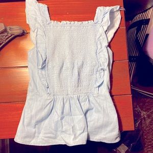 Old Navy smocked ruffle jean tank top